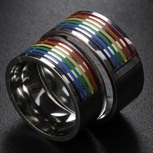 REDUCED Stainless Steel Wide Unisex Pride Ring 10